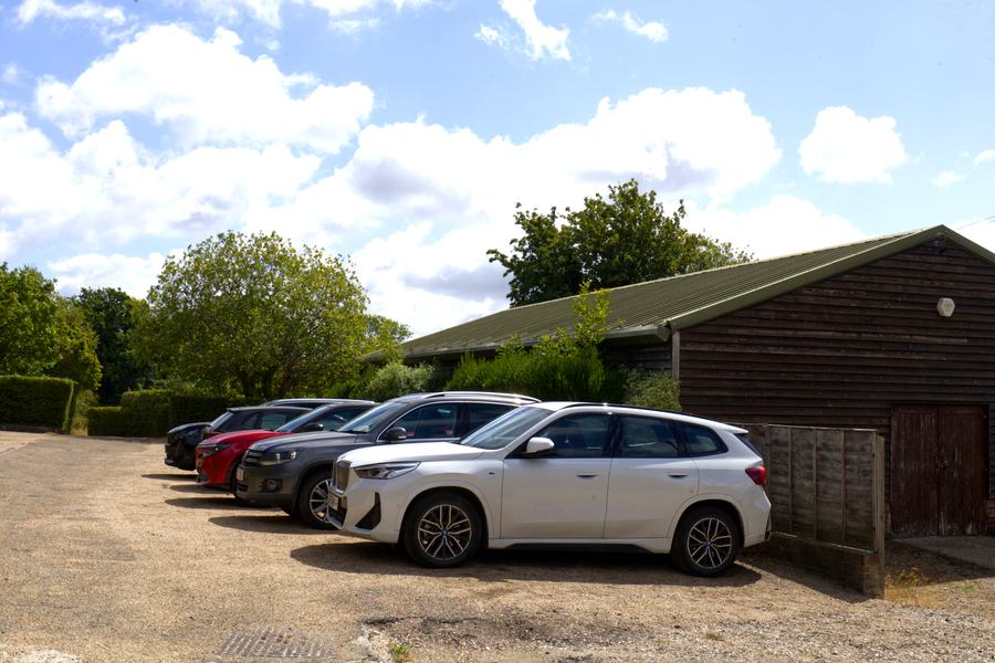 Parking area beside the warehouse buildings at Monkhurst House