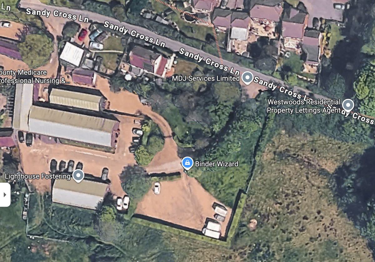 Aerial map view of Monkhurst House and Sandy Cross Lane, Old Heathfield, TN21 8QR