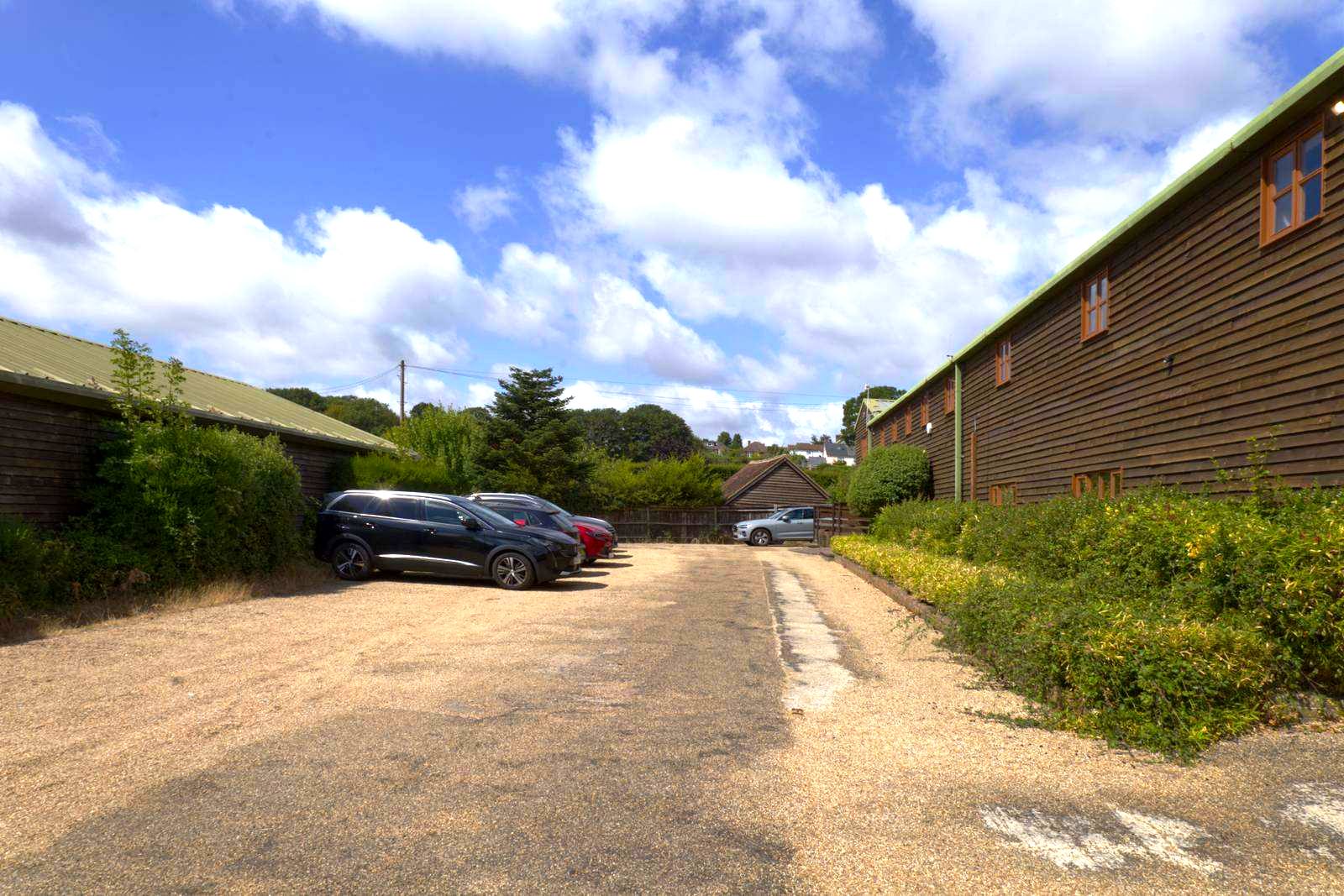 Exterior of the warehouse and workshop buildings at Monkhurst House